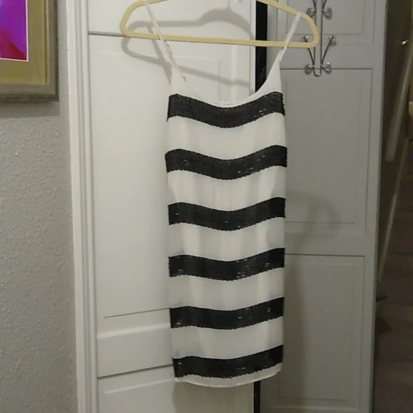 alice and olivia black and white striped dress Alice + Olivia